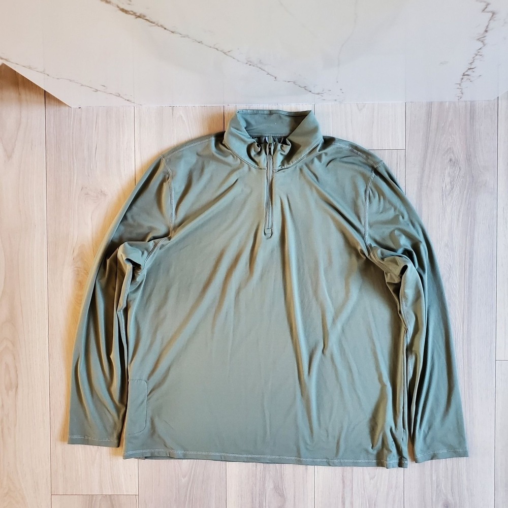 Puma Shirt Mens XL Green Long Sleeve 1/4 Zip Mock Neck Golf Pullover 532016-06